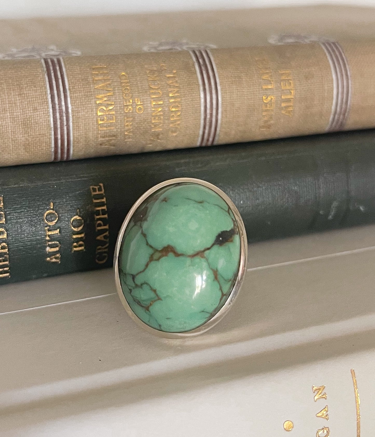 Large Oval Turquoise Sterling Silver Ring