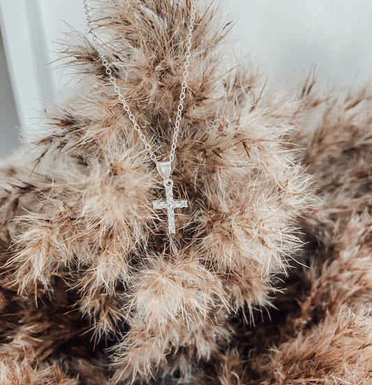 Mini Sterling Silver Cross Necklace
