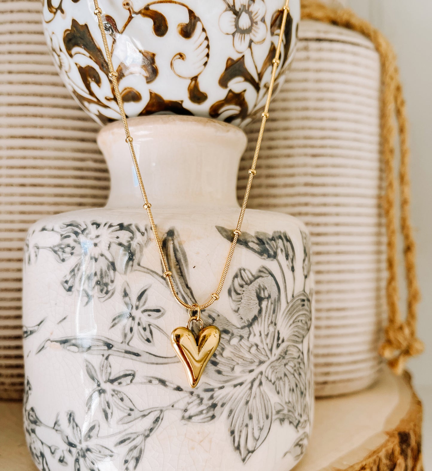 Heart Stainless Steel Necklace - 18K Gold Plated