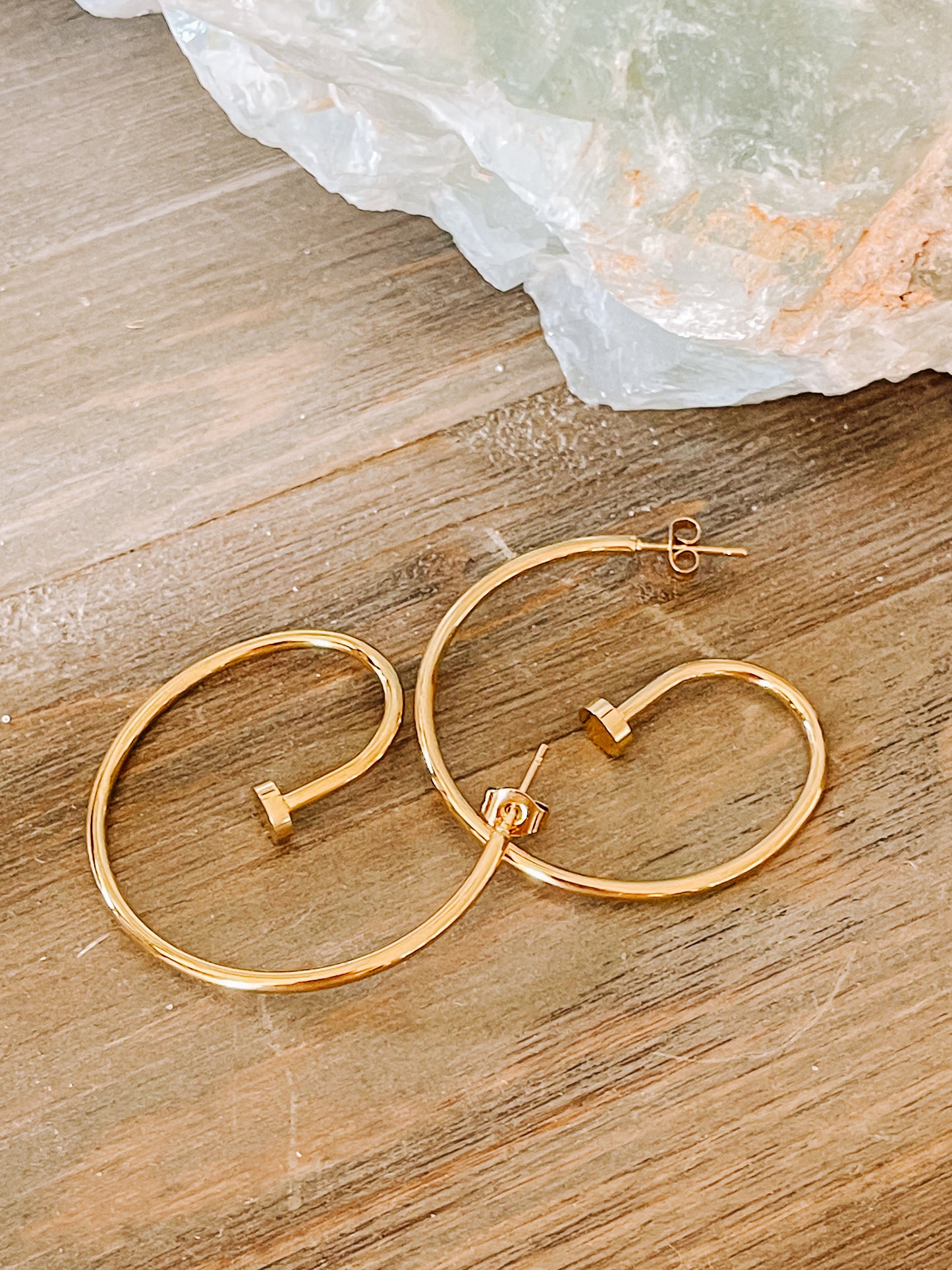 Stainless Steel 18K Gold Plated Hoop Earrings