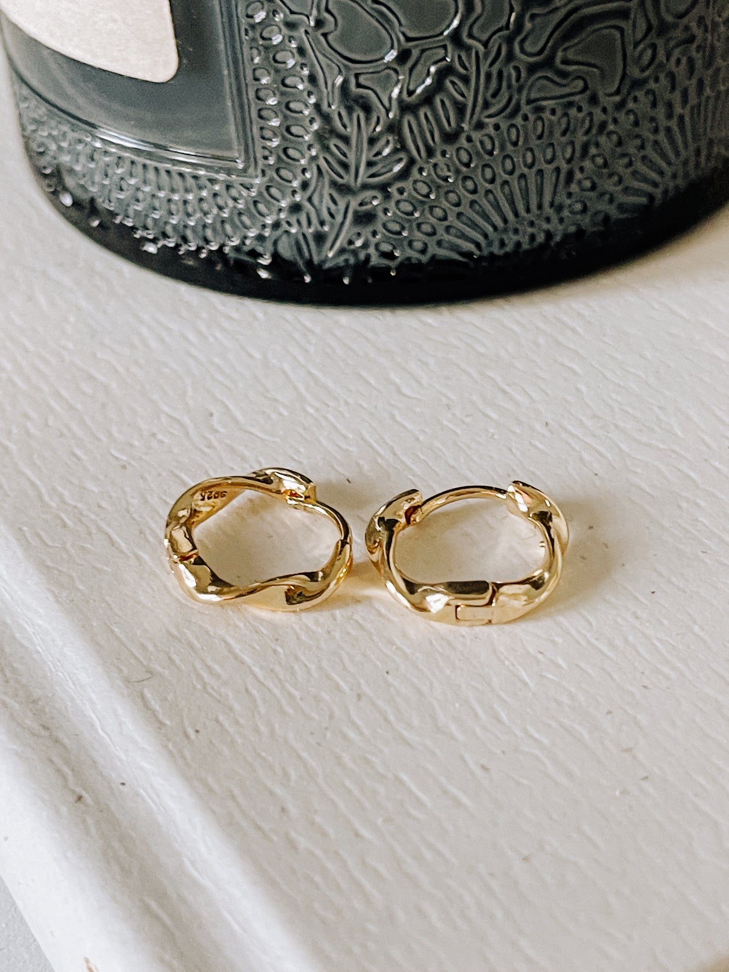 Small Gold Twisted Hoop Earrings