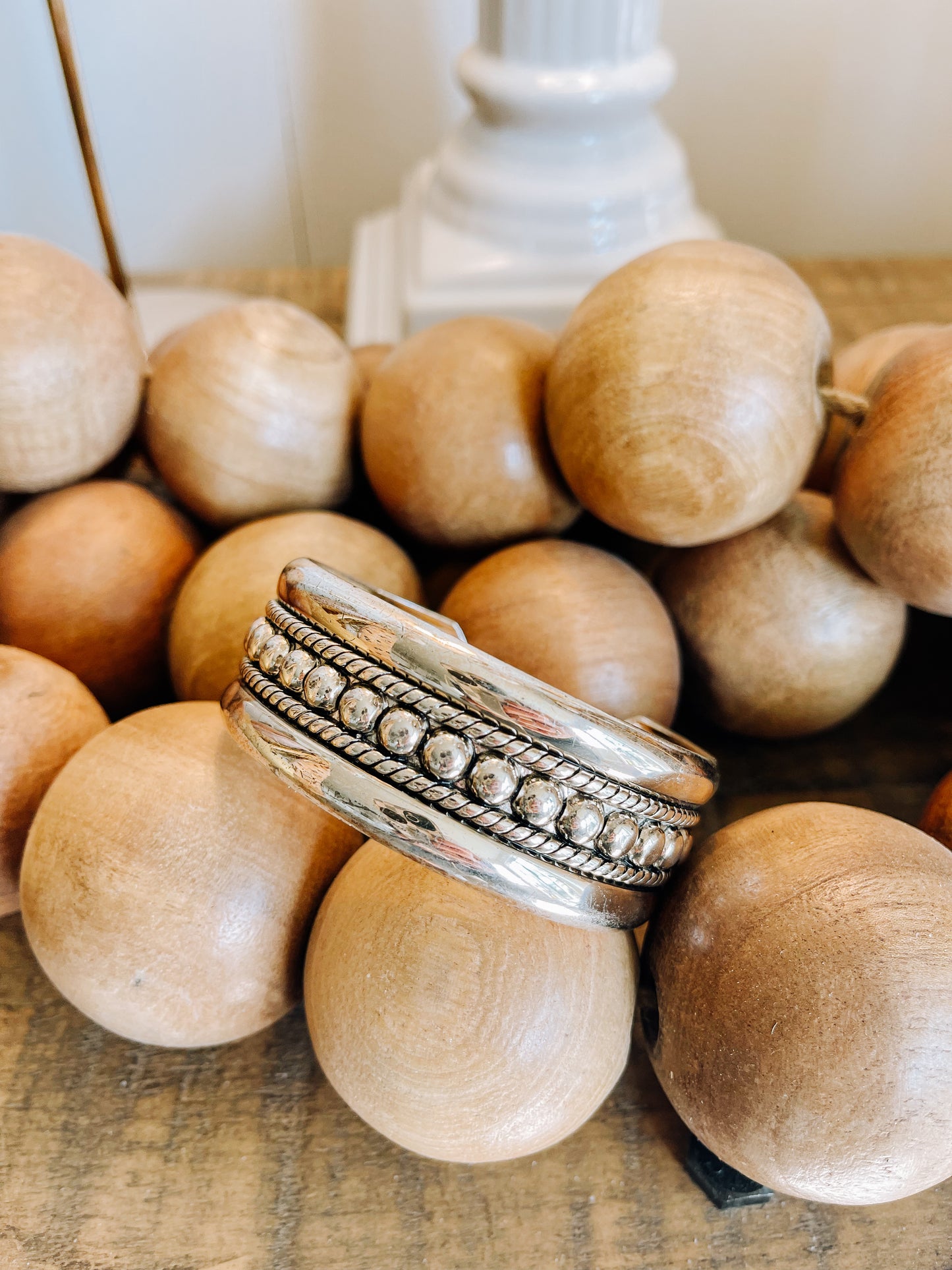Antique Silver Bangle Bracelet