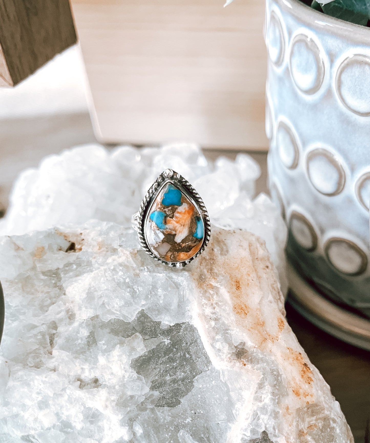 Sterling Silver Oyster Turquoise Ring