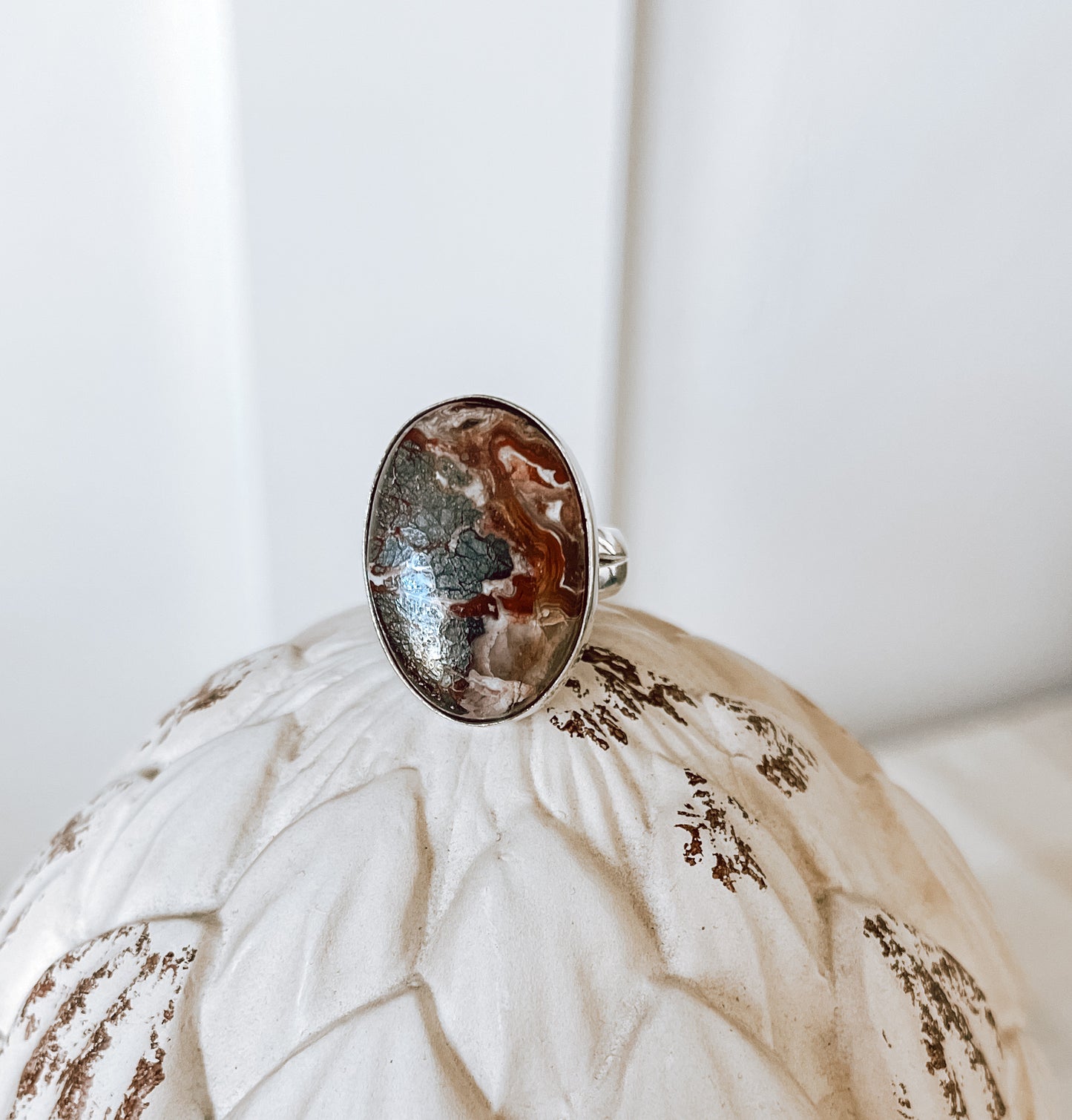 Sterling Silver Lace Agate Ring