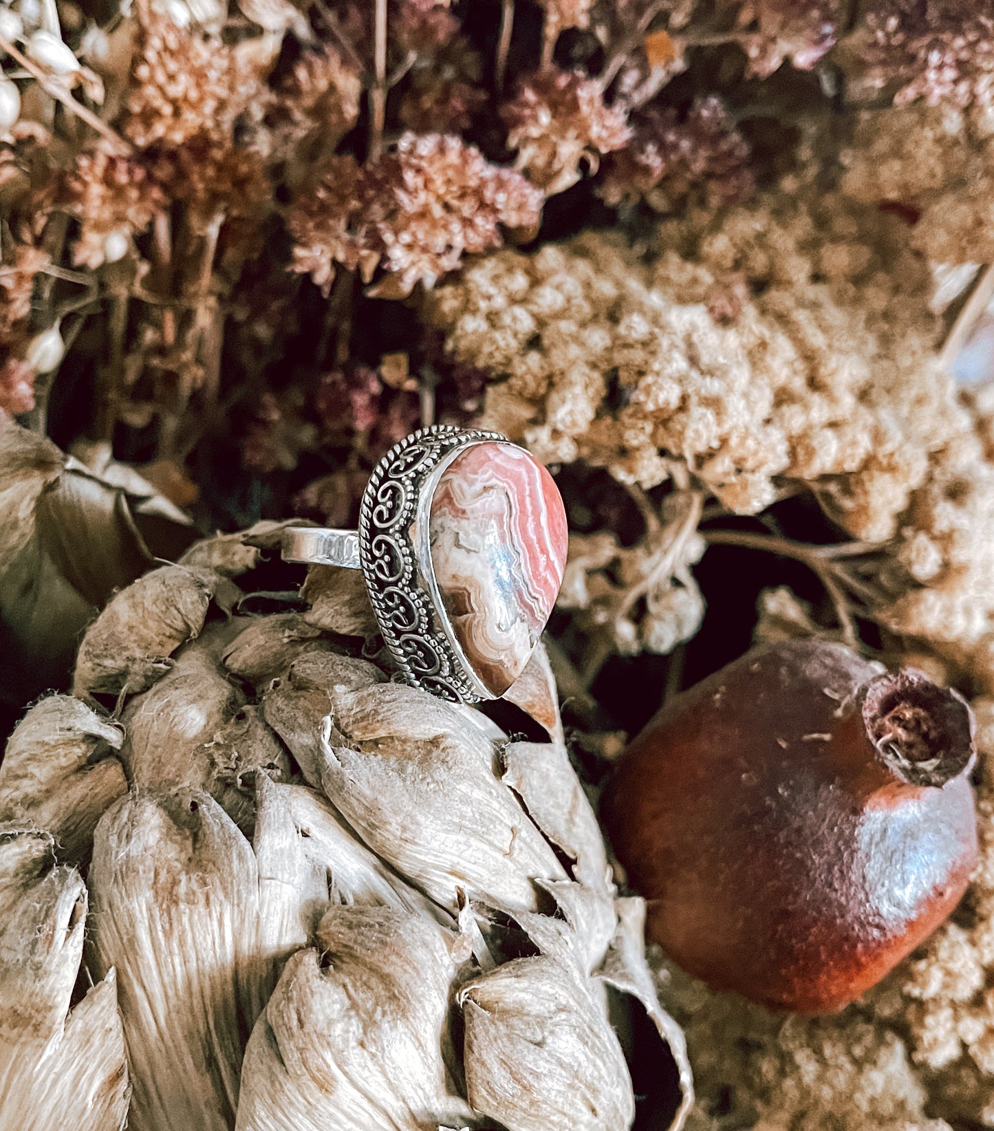 Lace Agate Sterling Silver Ring