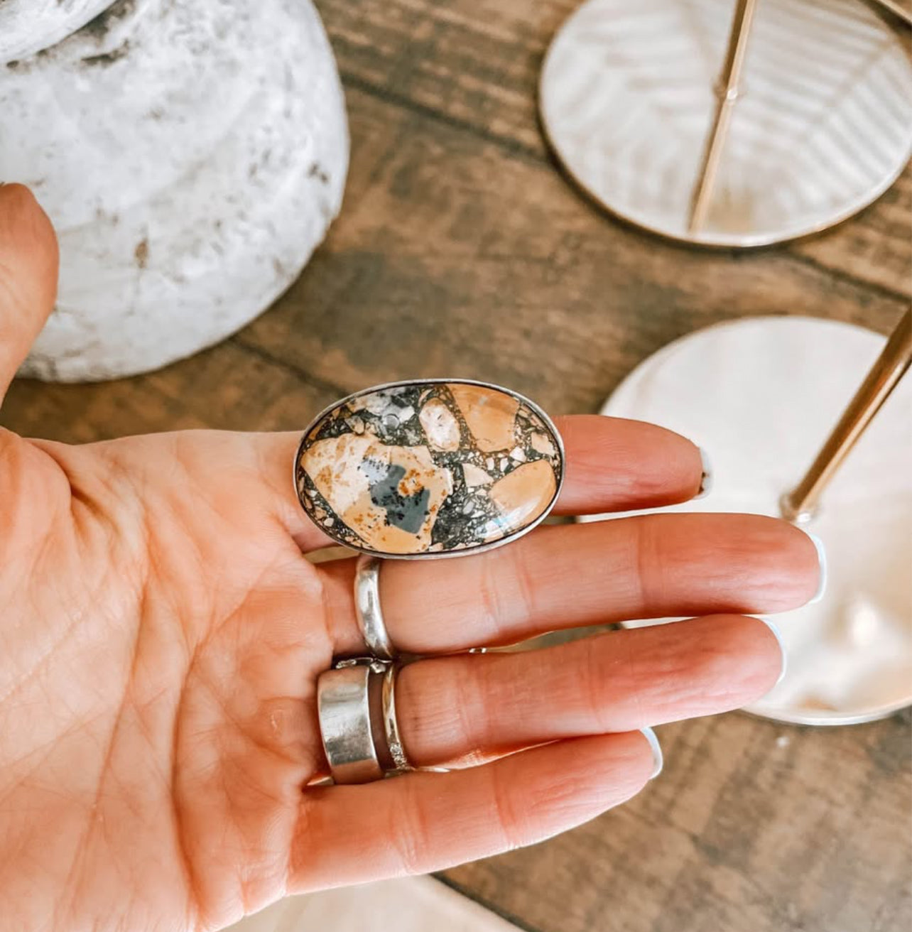 Sterling Silver Jasper Ring