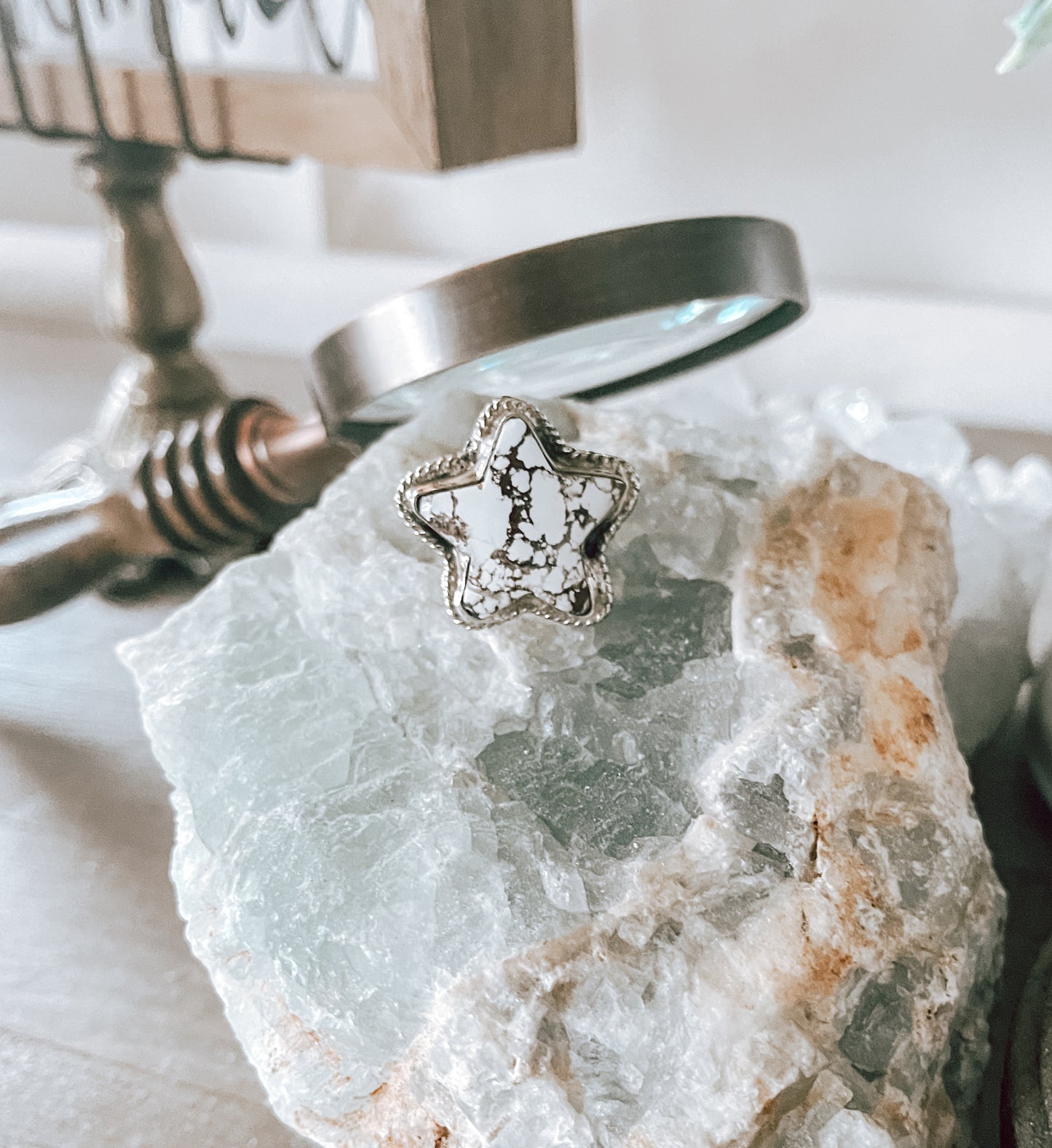 Wild Horse Jasper Star Sterling Silver Ring