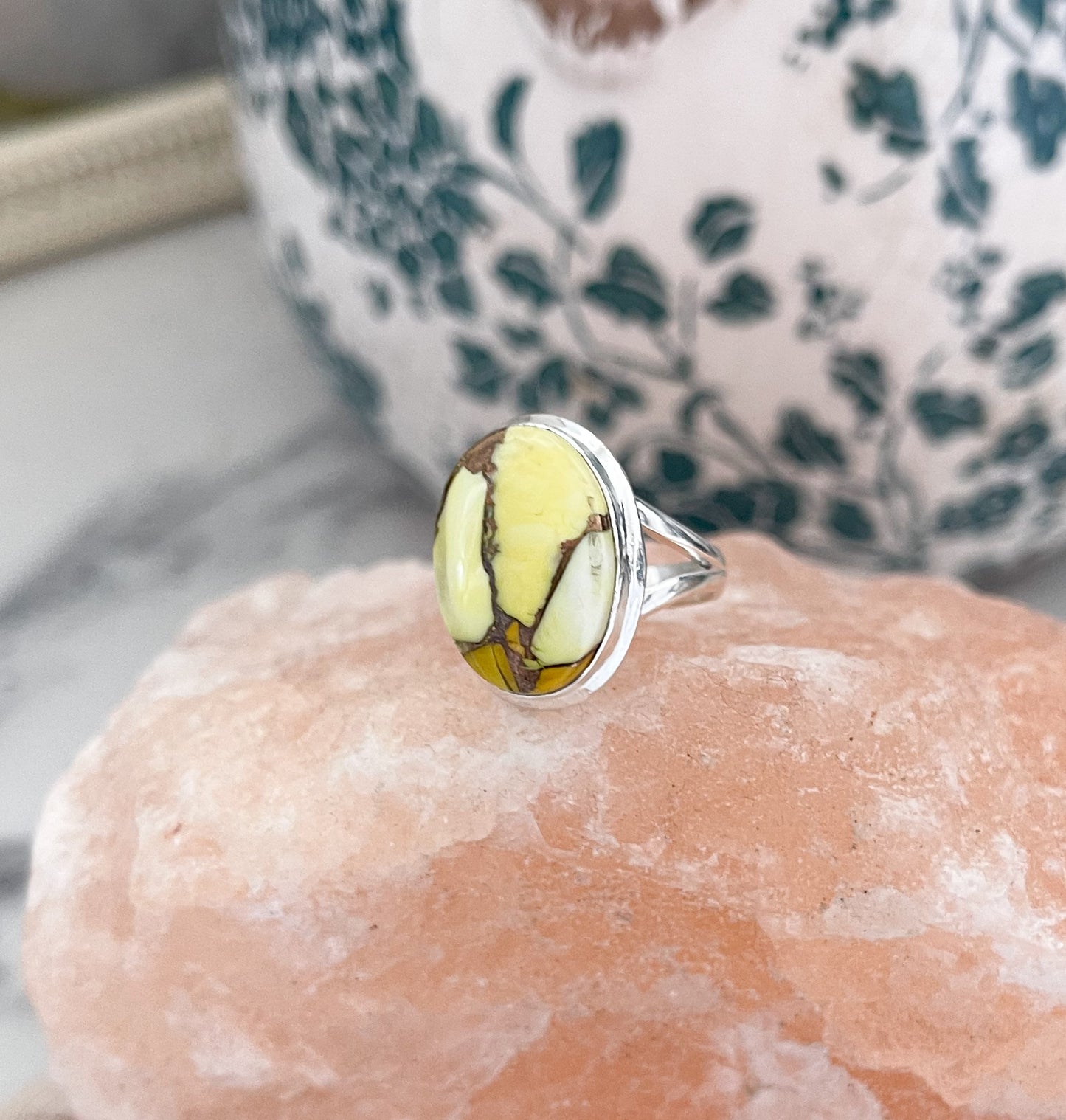 Honey Dahlia Turquoise Sterling Silver Ring
