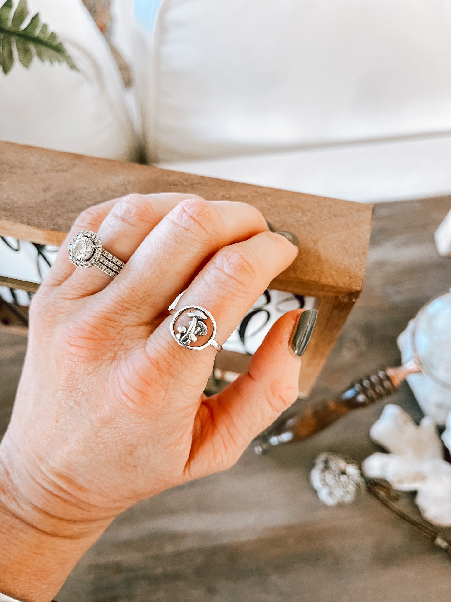 Sterling Silver Mushroom Ring