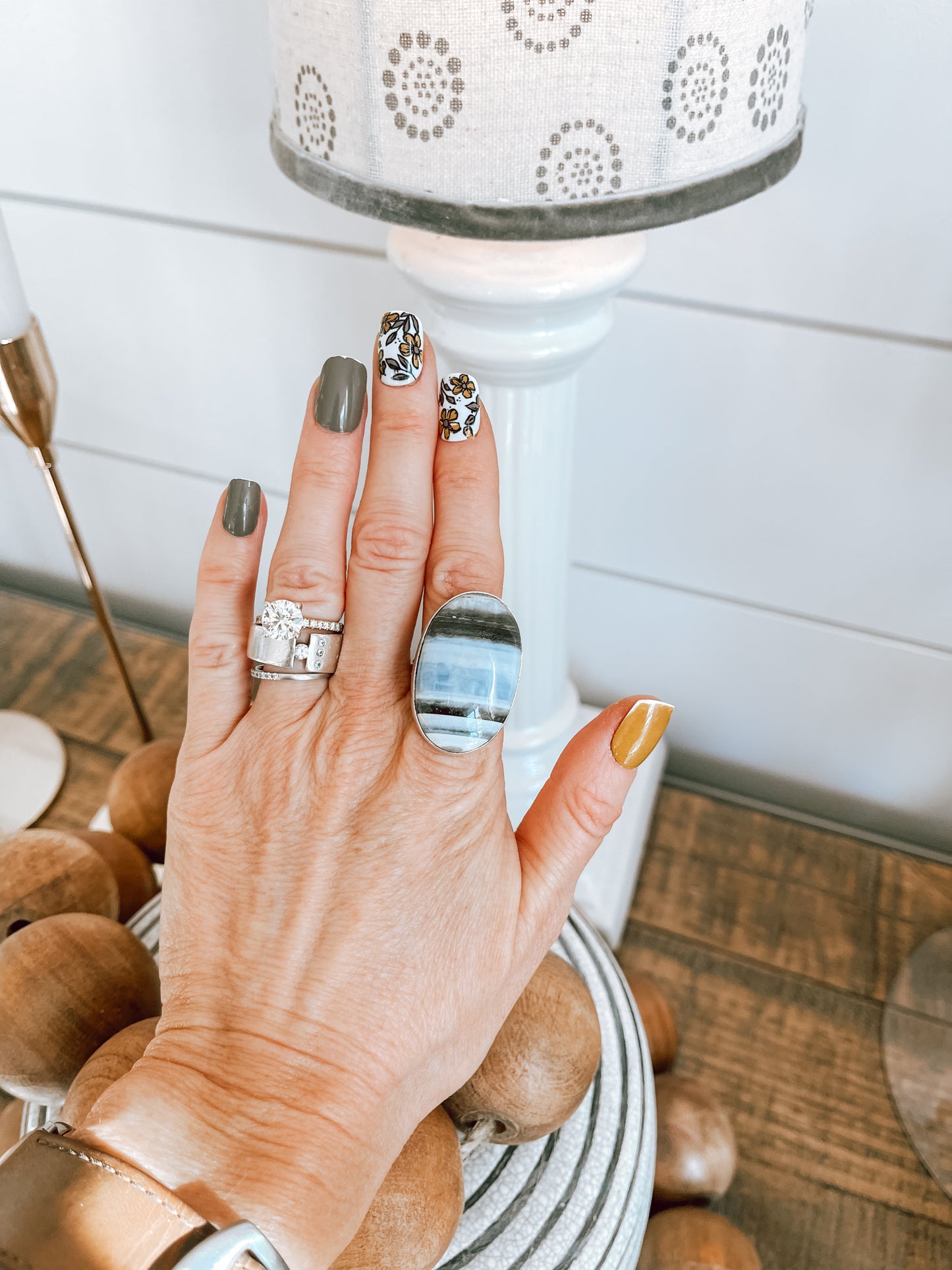 Blue Owyhee Opal Sterling Silver Ring
