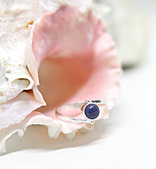 Dainty Sterling Silver Semi Precious Stone Ring