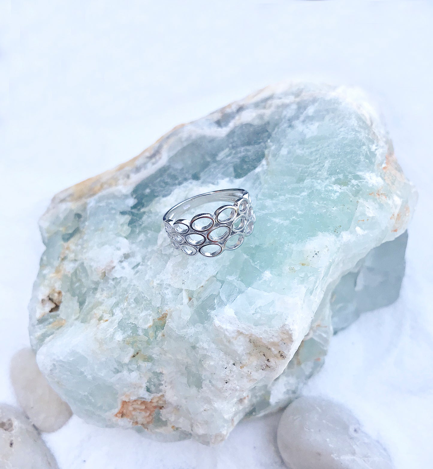 Sterling Silver Honeycomb Ring