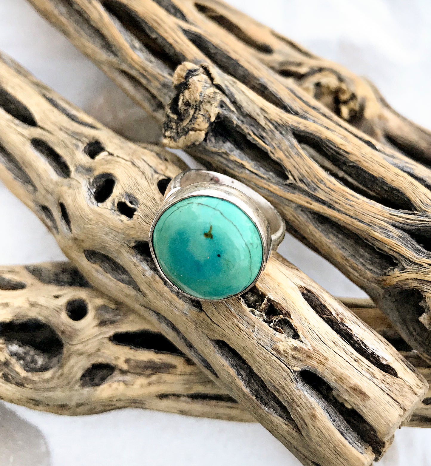 Sterling Silver Round Turquoise Ring