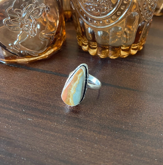 Adjustable Sterling Silver Plated Gemstone Ring