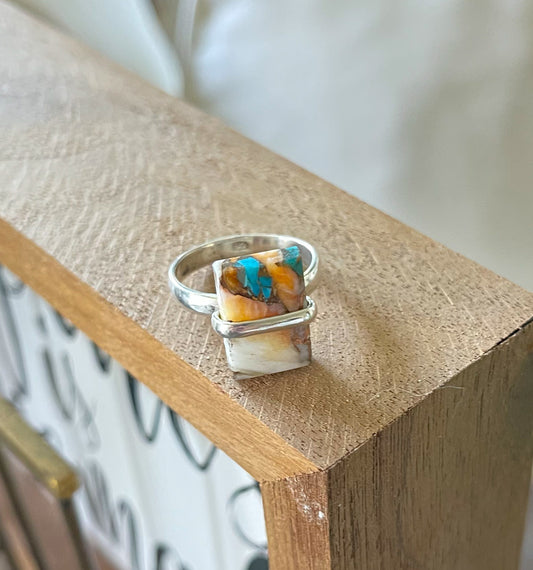 Oyster Turquoise Sterling Silver Ring