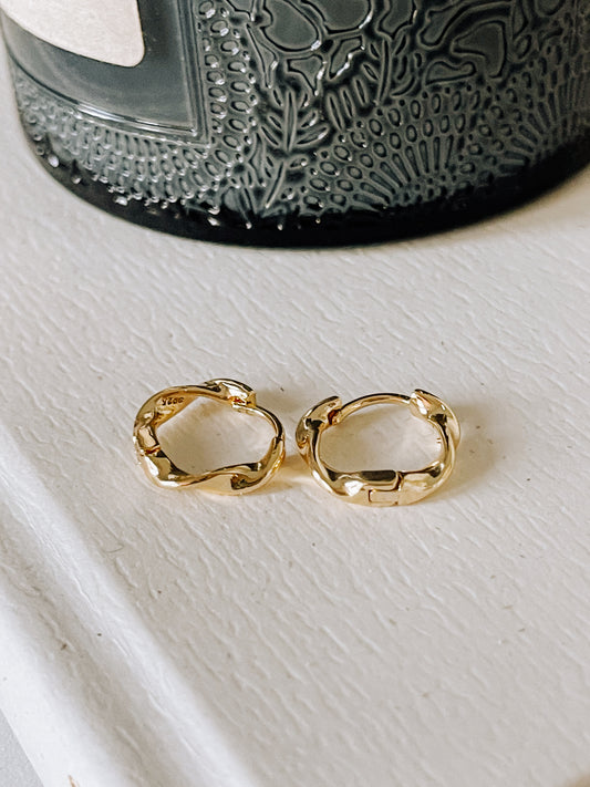 Small Gold Twisted Hoop Earrings
