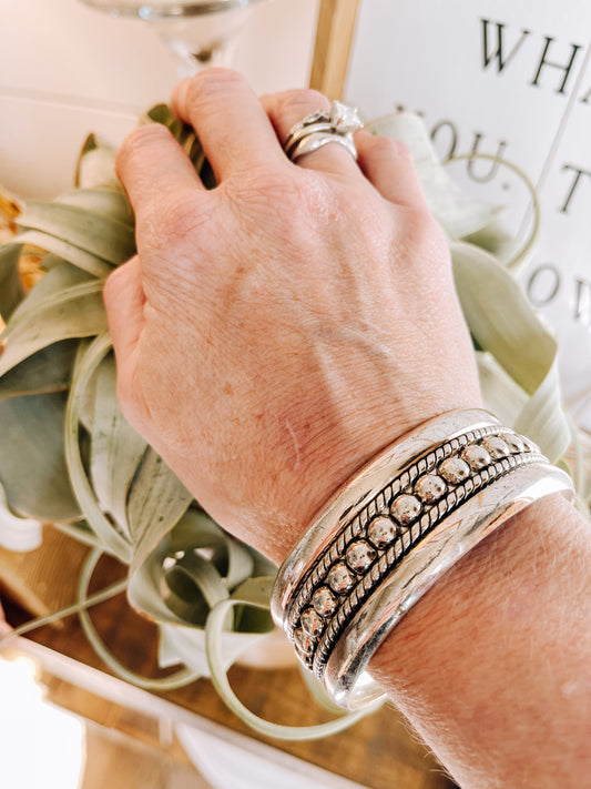 Antique Silver Bangle Bracelet