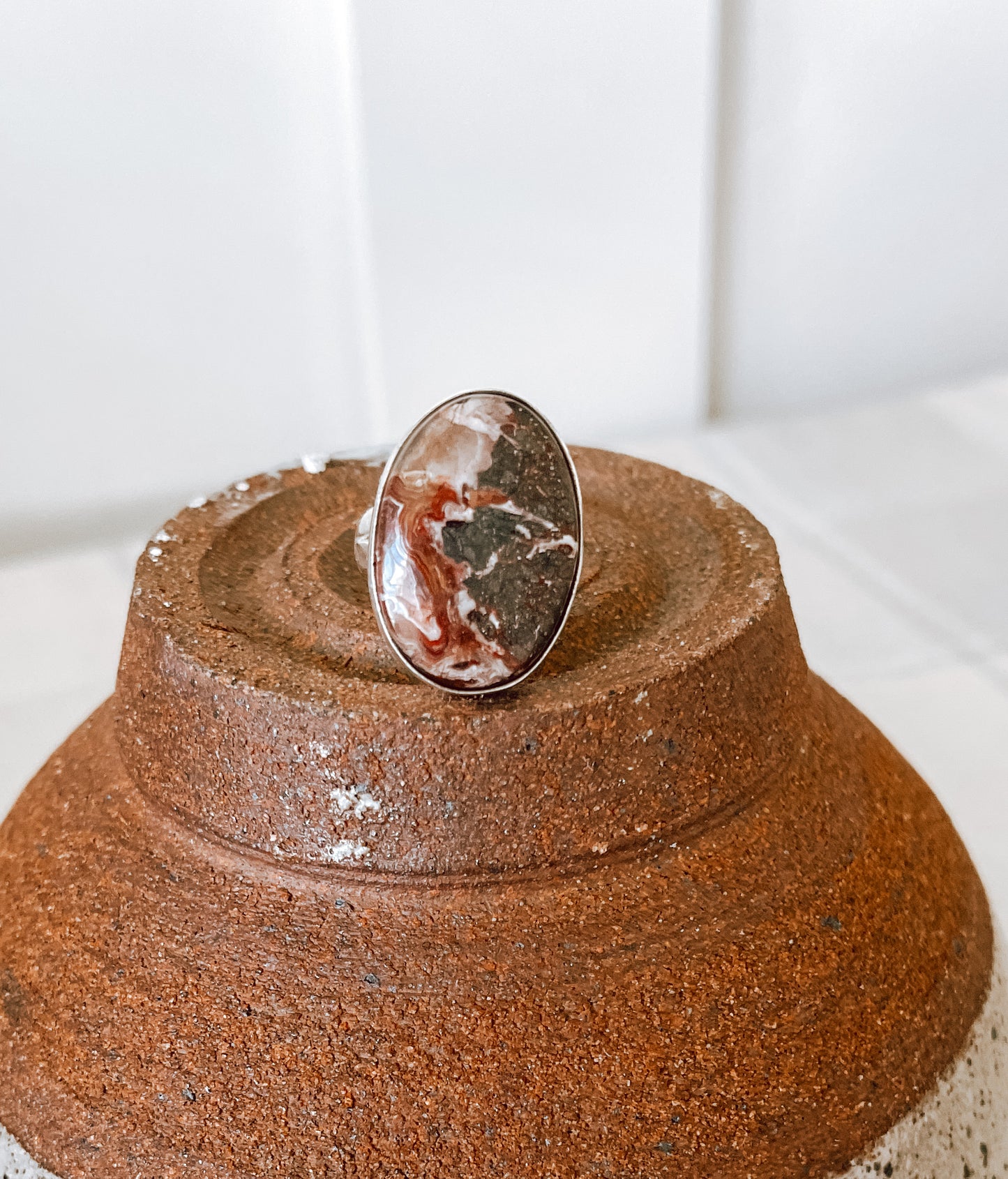 Sterling Silver Lace Agate Ring