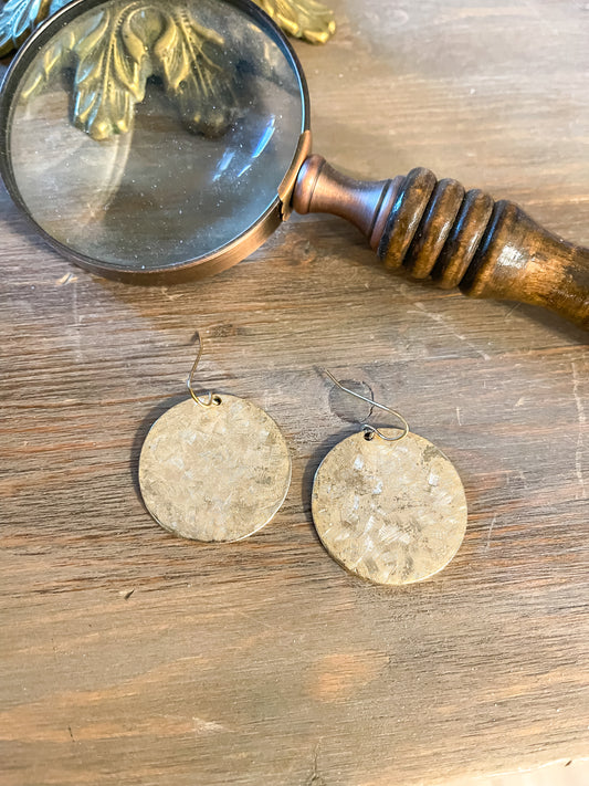 Gold Vintage Disc Earrings