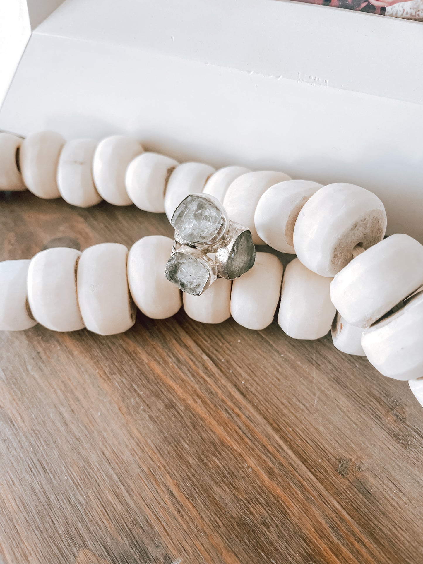 Triple Aquamarine Sterling Silver Ring