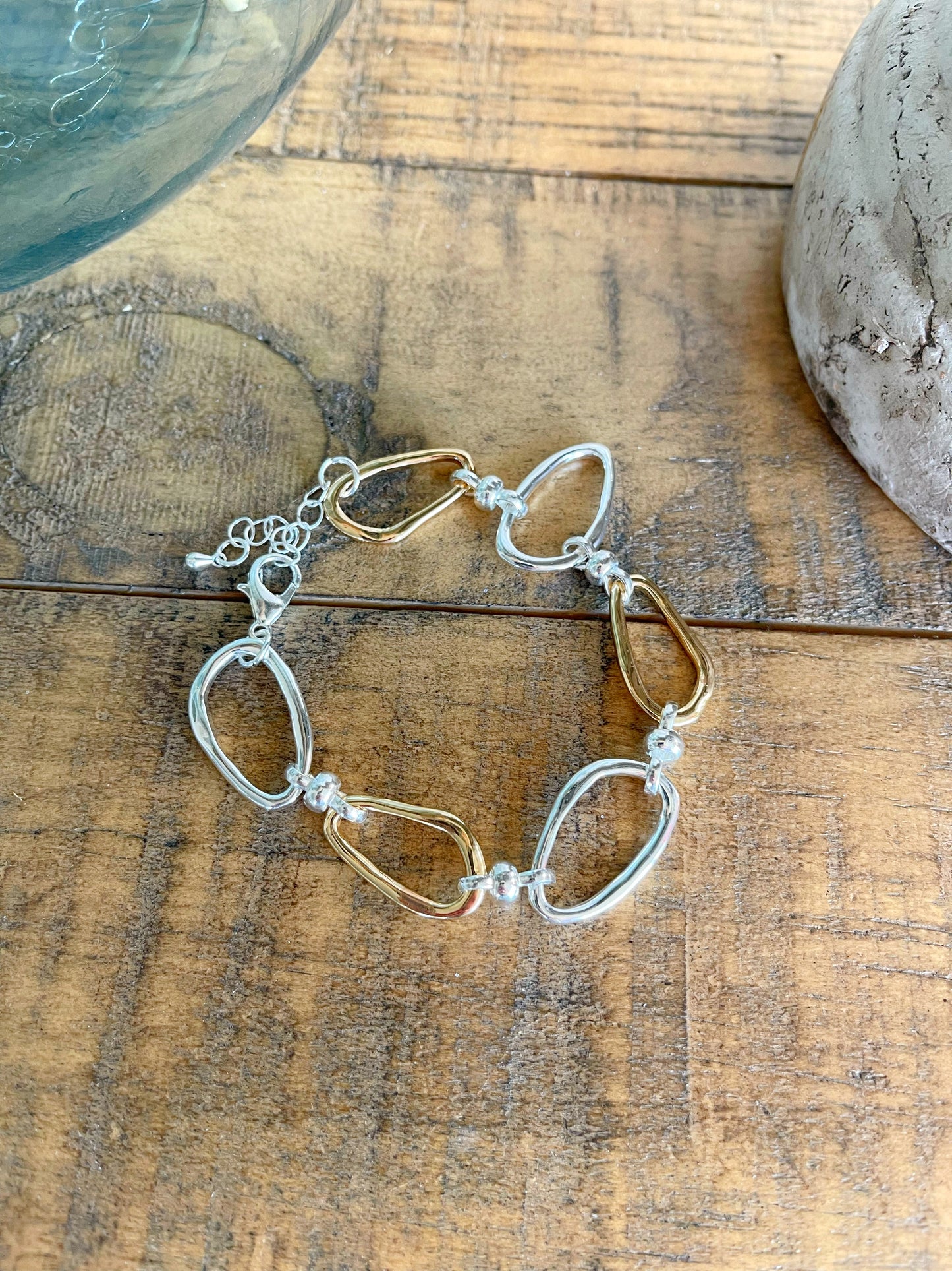 Gold and Silver Large Chain Bracelet