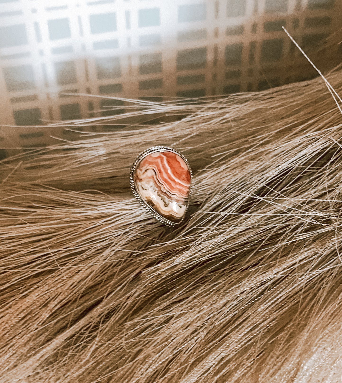 Lace Agate Sterling Silver Ring