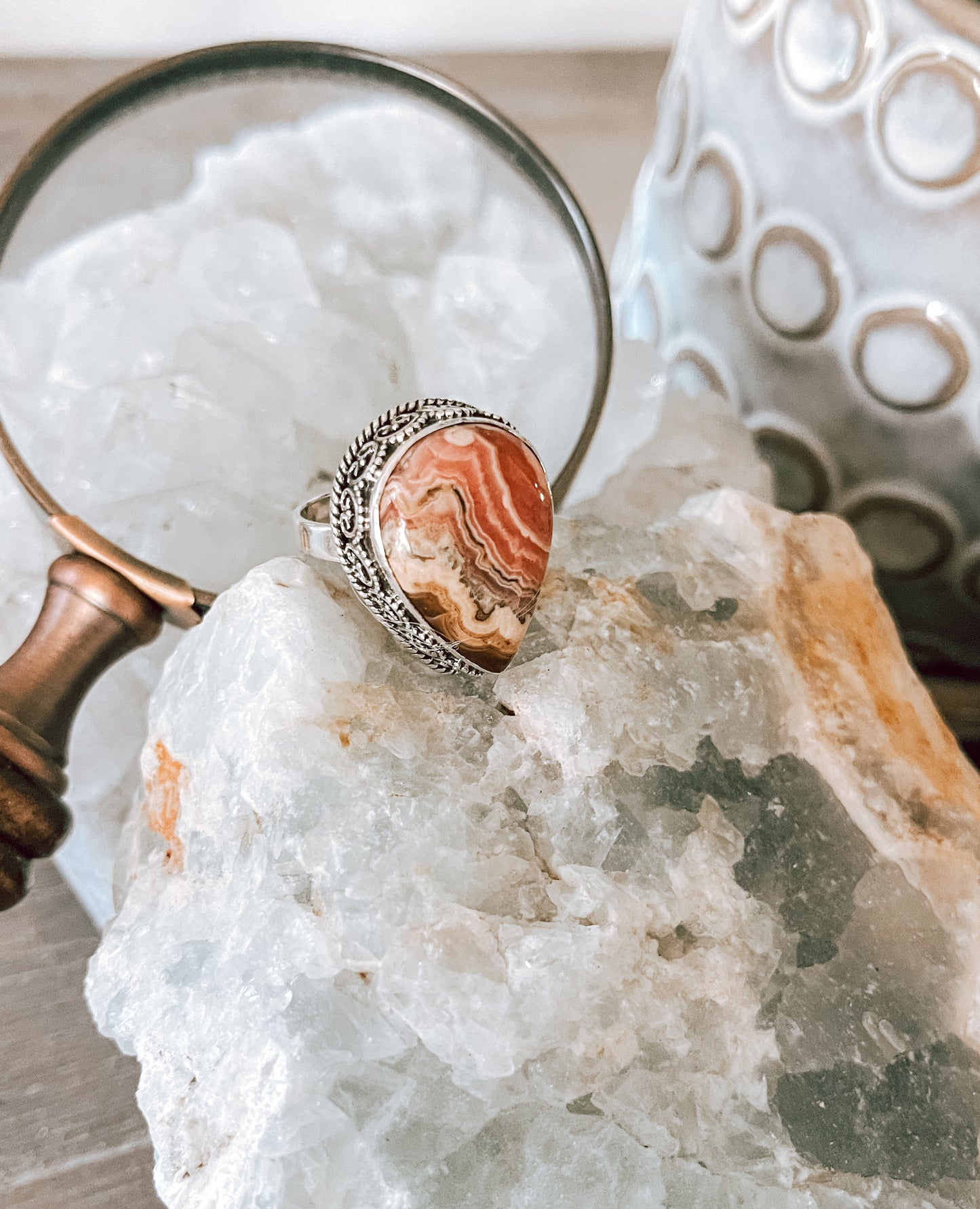 Lace Agate Sterling Silver Ring