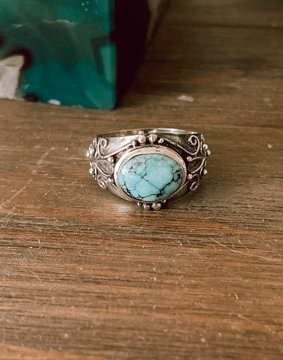 Turquoise Bali Sterling Silver Ring