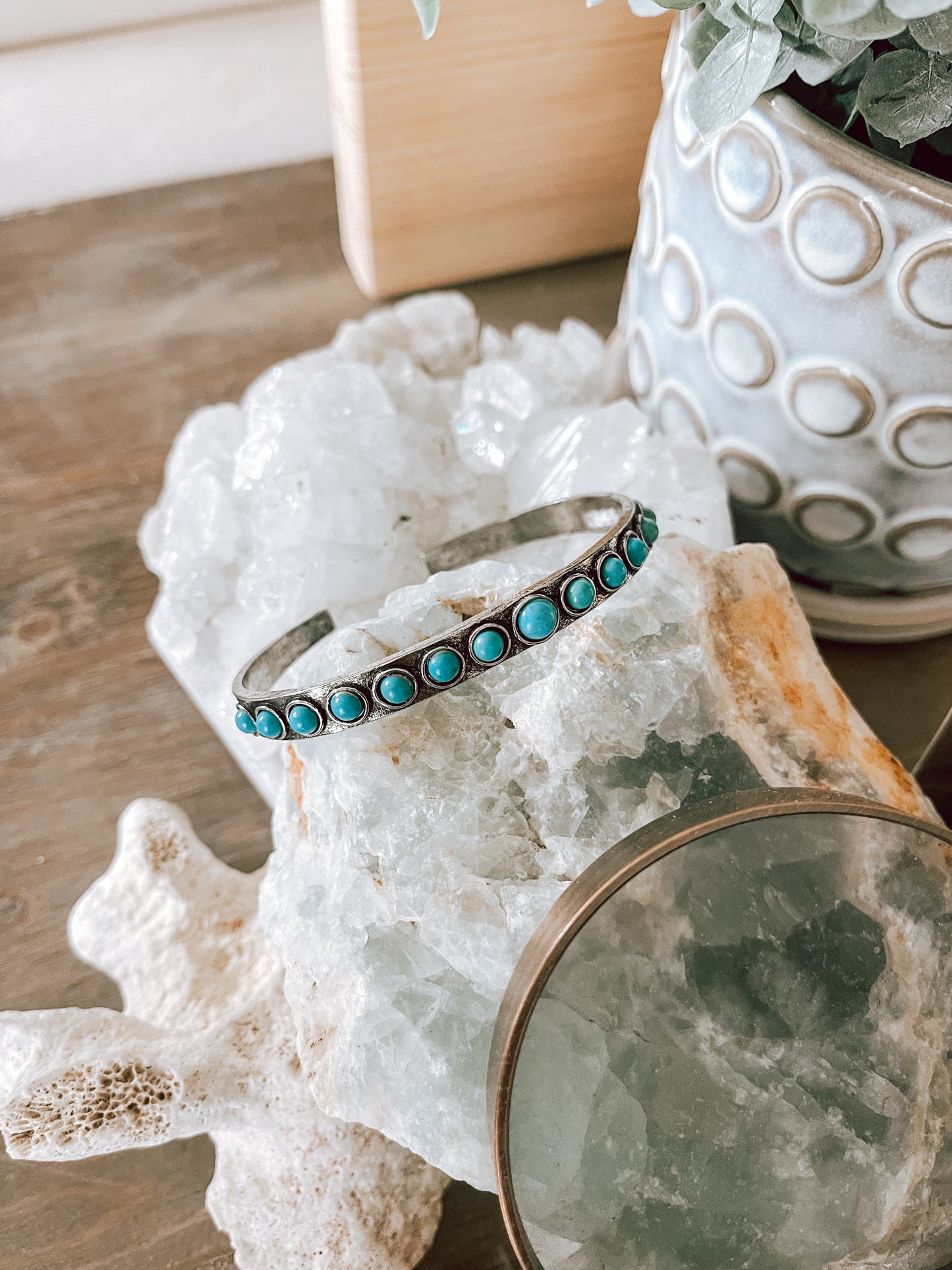 Turquoise Row Cuff Bracelet