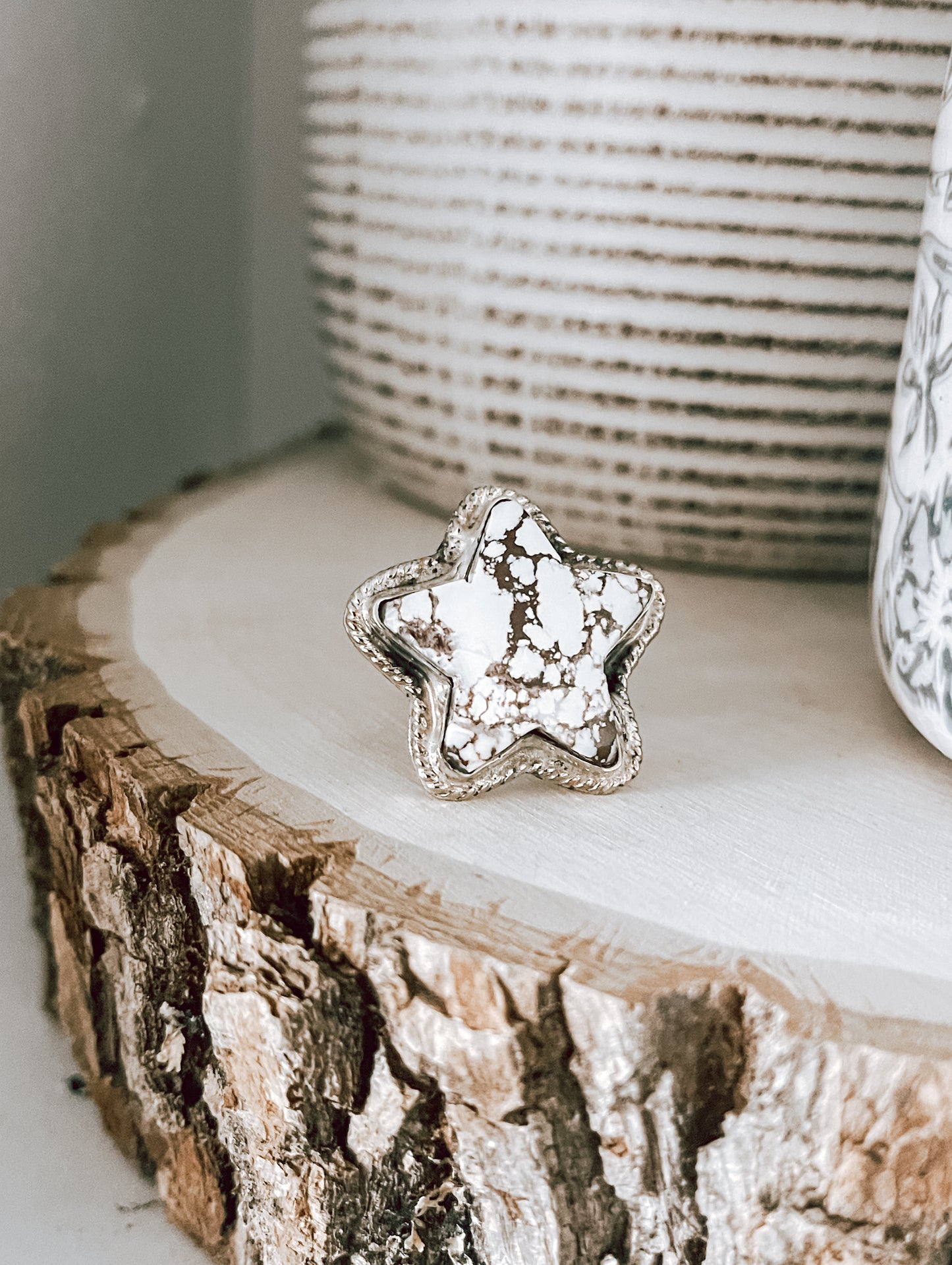 Wild Horse Jasper Star Sterling Silver Ring