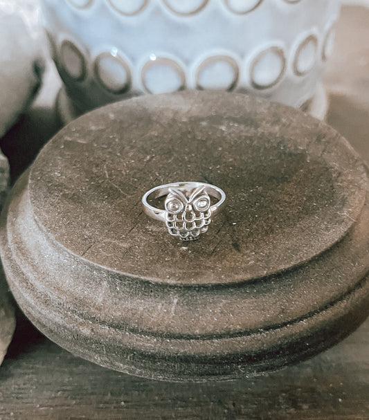 Sterling Silver Owl Ring