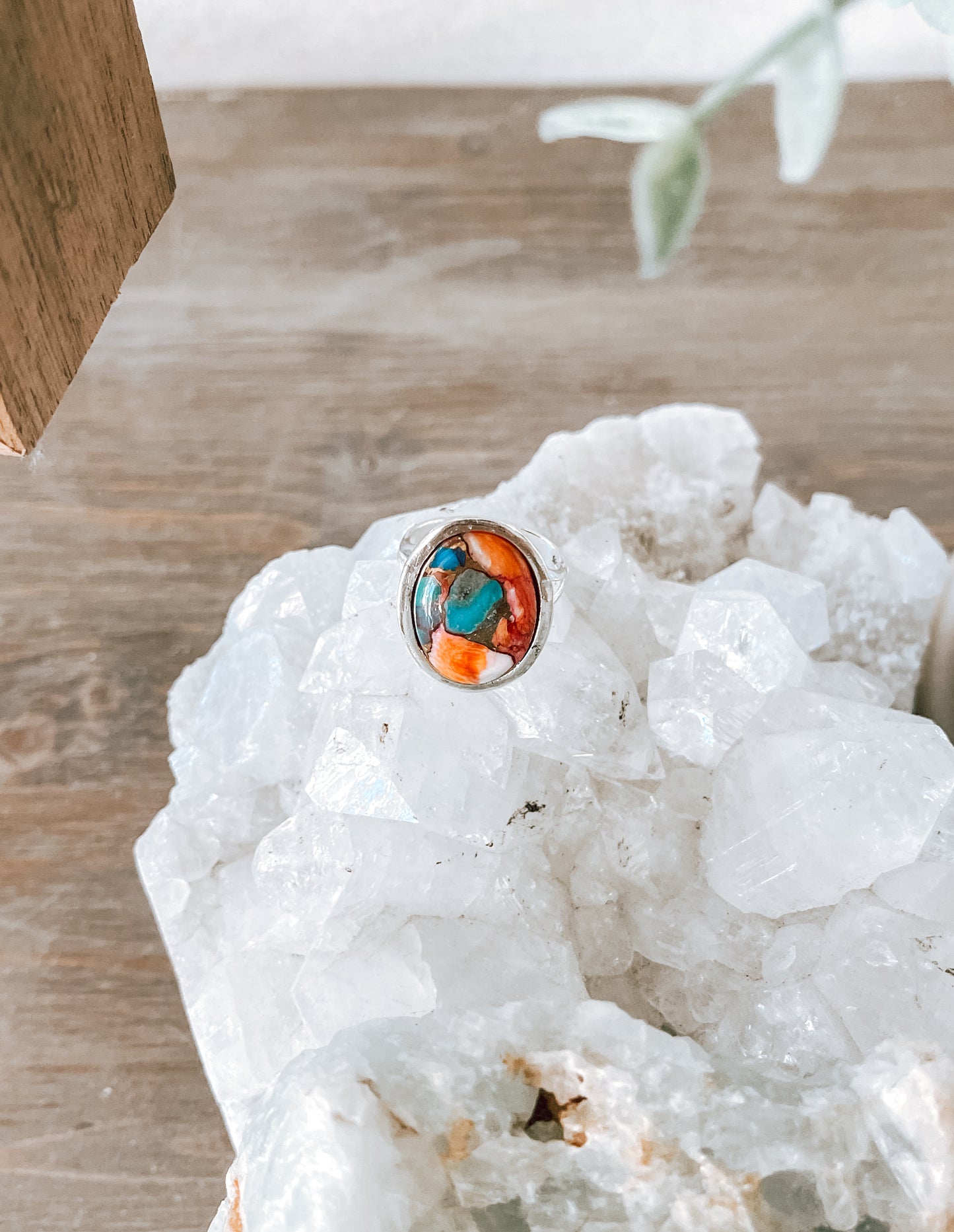 Oyster Copper Turquoise Sterling Silver Ring
