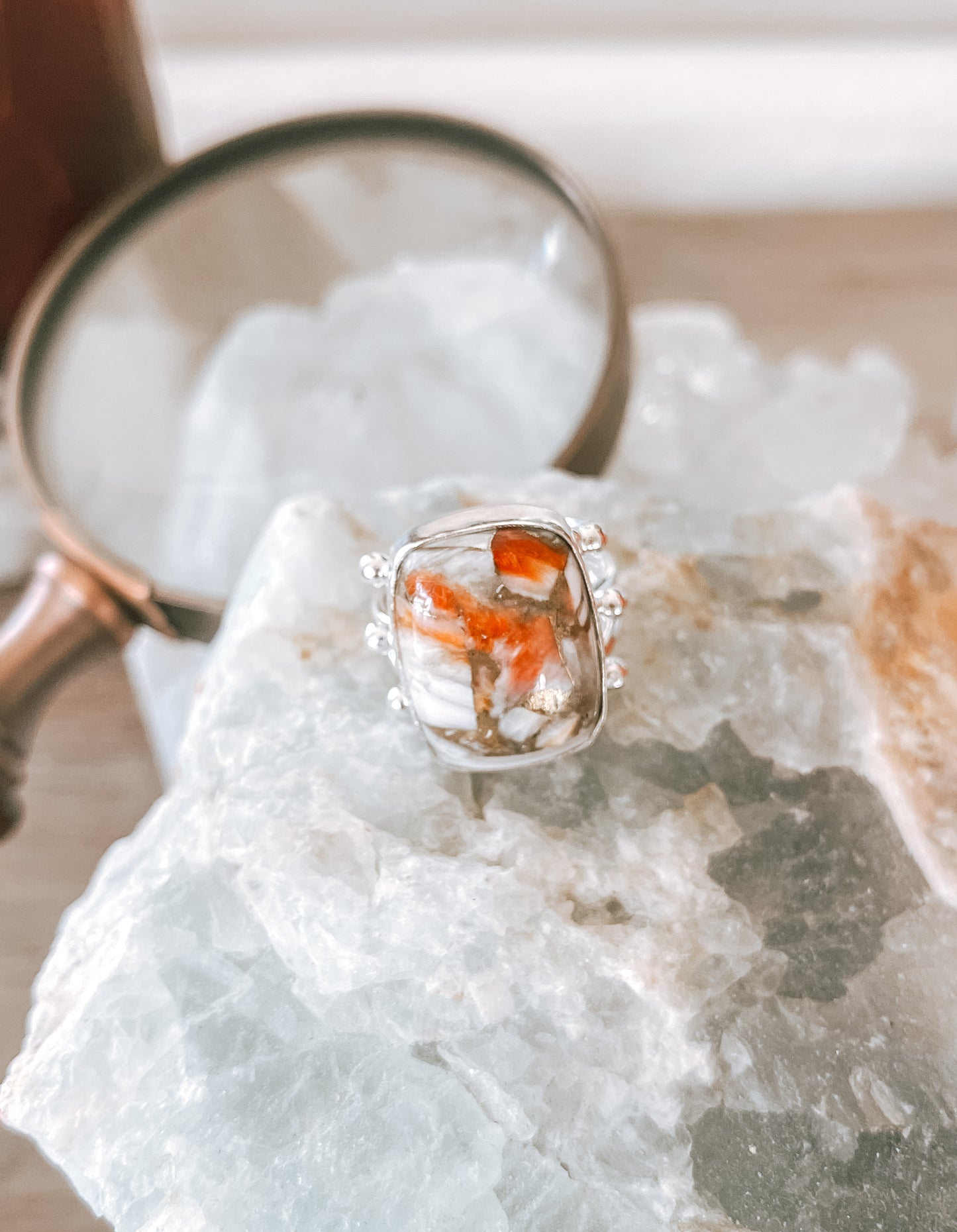 Oyster Copper Turquoise Sterling Silver Ring