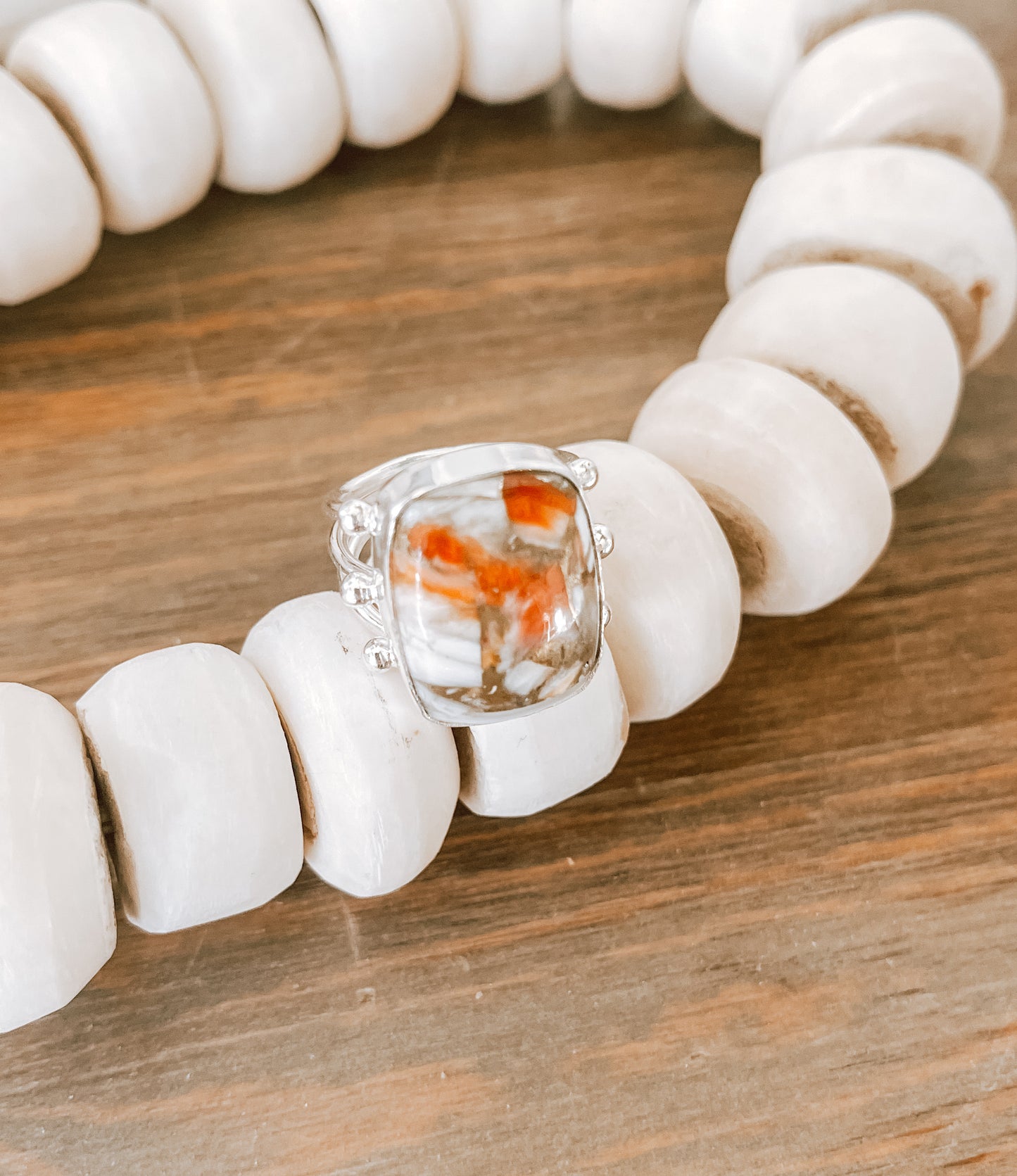 Oyster Copper Turquoise Sterling Silver Ring