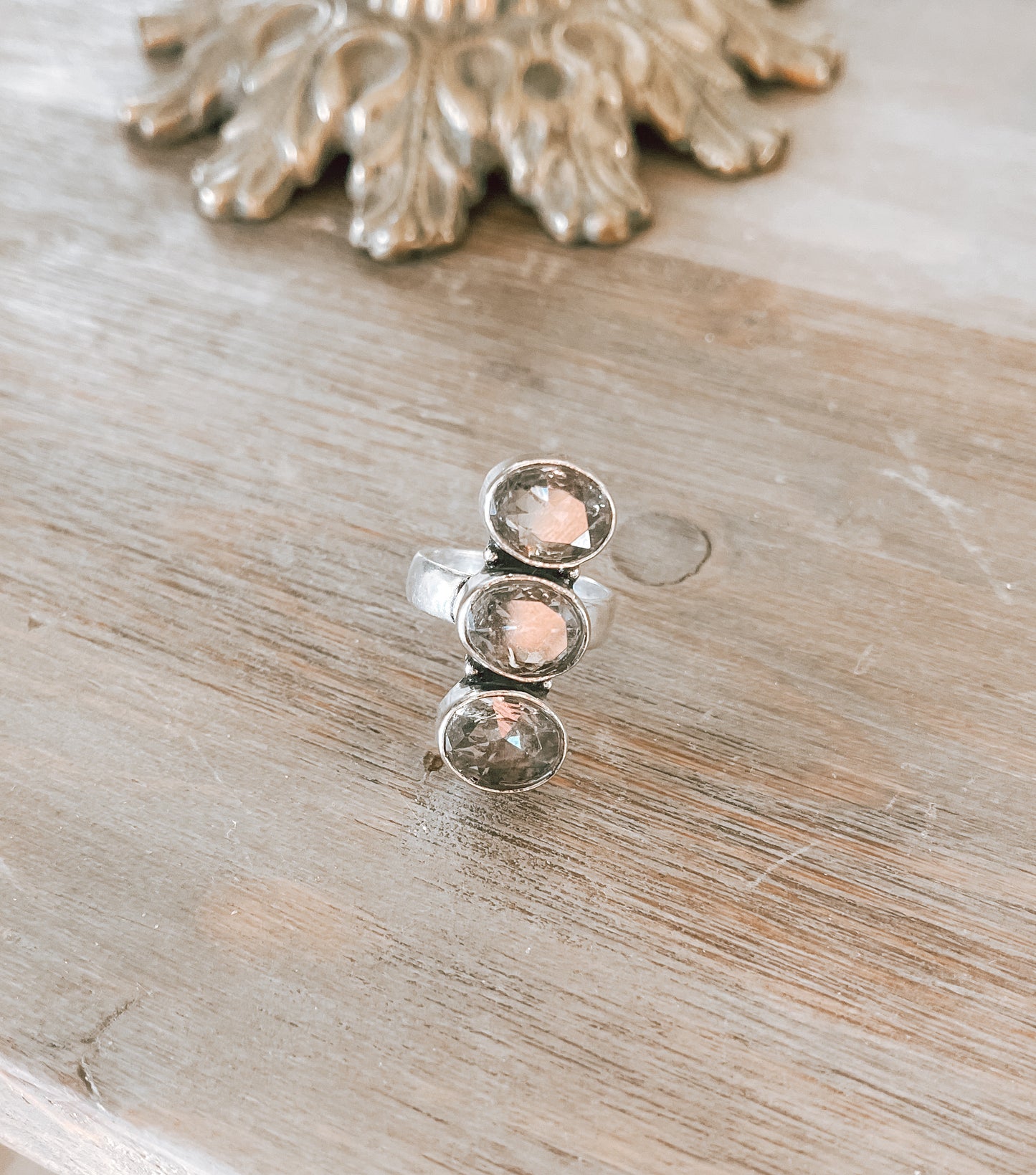 White Topaz Sterling Silver Ring