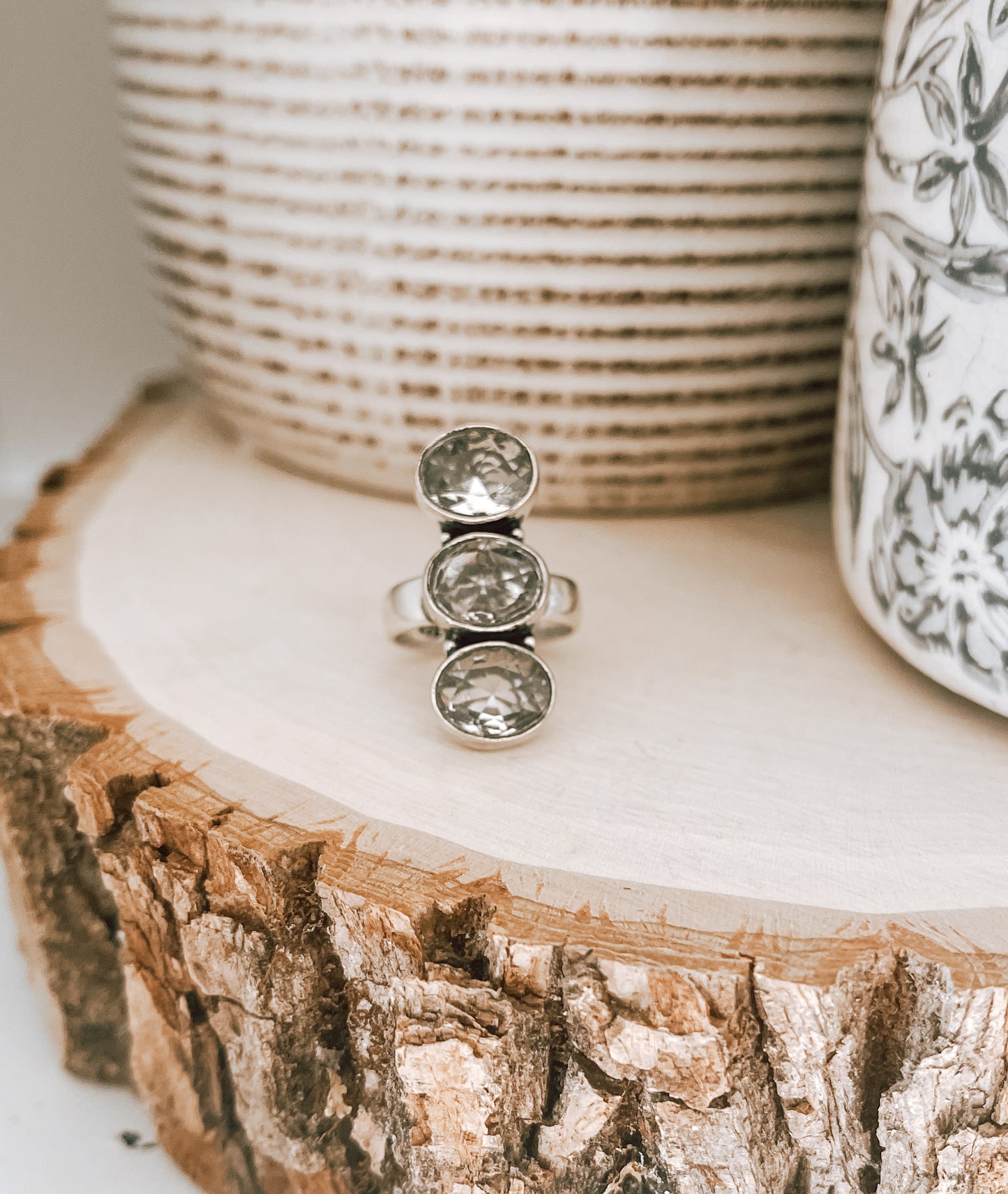 White Topaz Sterling Silver Ring