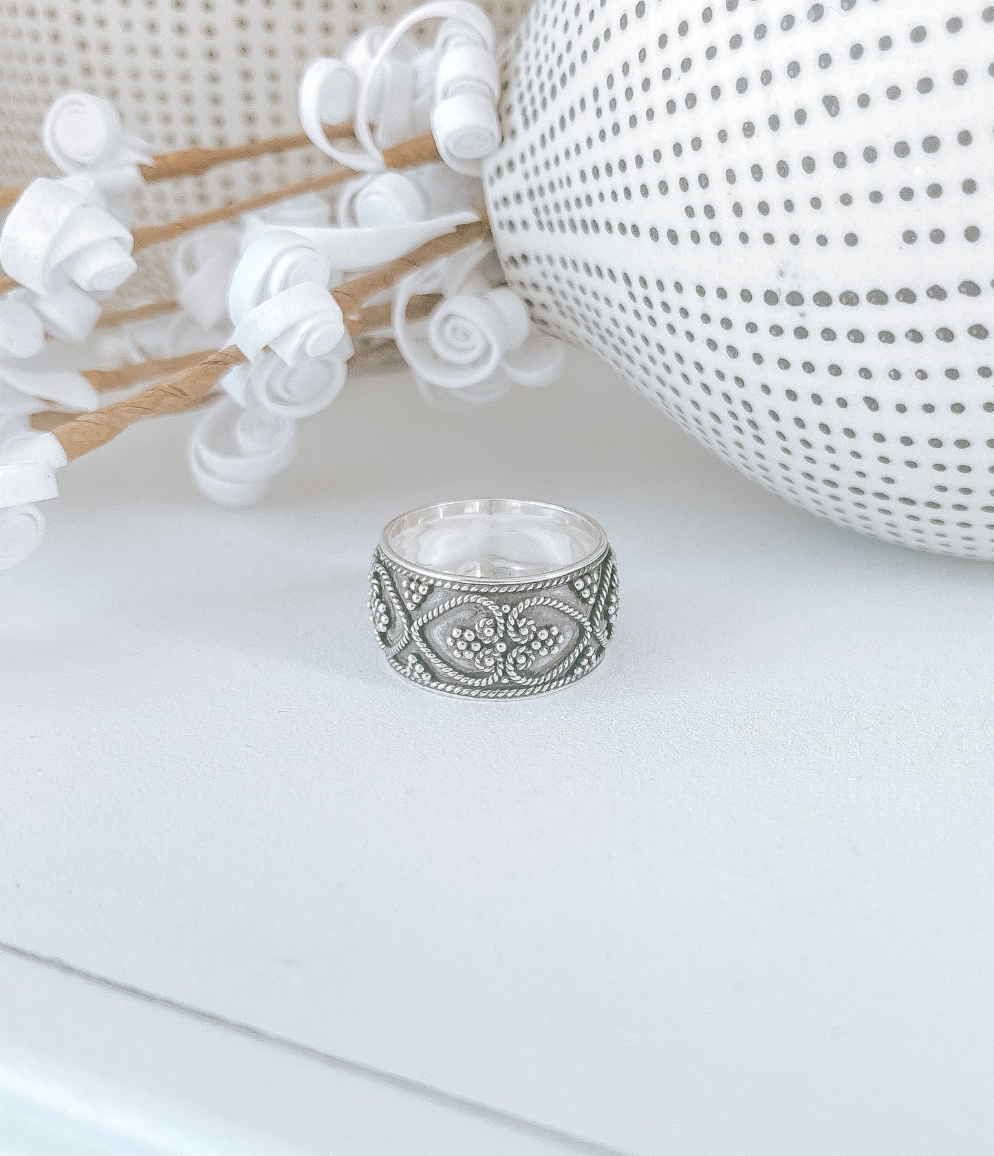 Bali Sterling Silver Wide Band Ring
