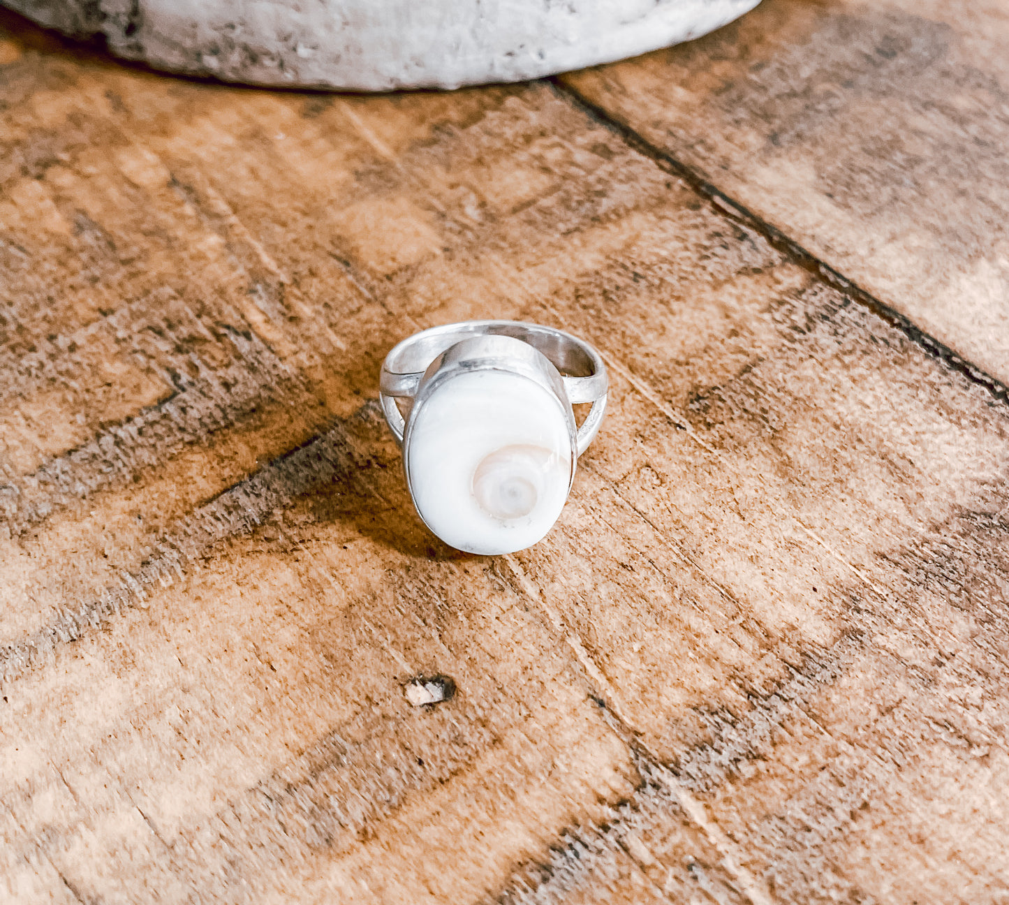 Shiva Eye Shell Sterling Silver Ring