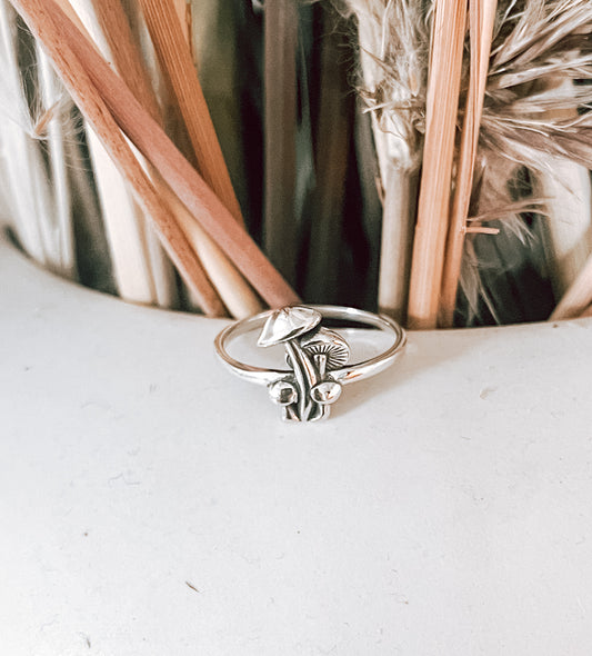 Mushroom Sterling Silver Ring