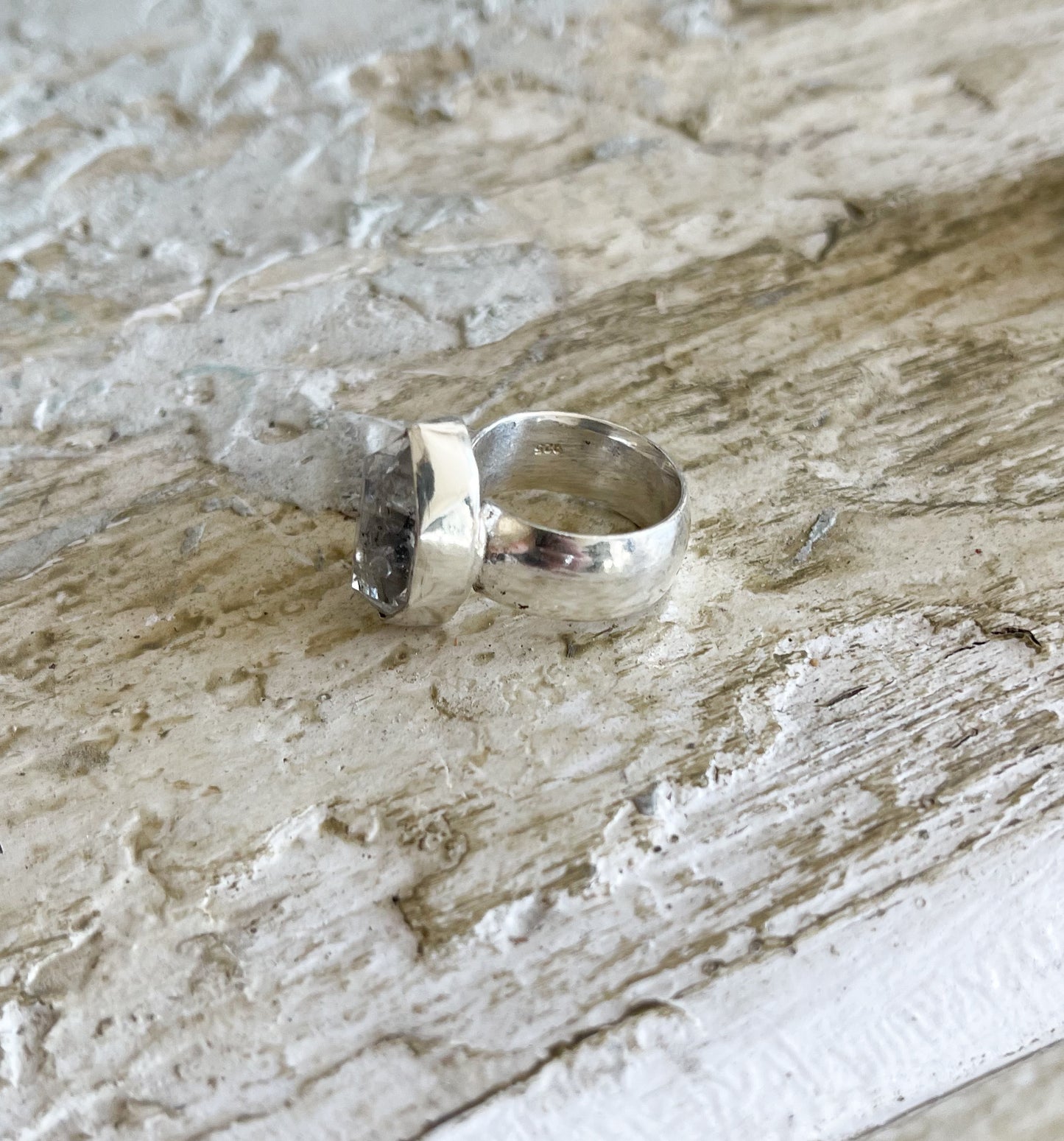 Clear Quartz Sterling Silver Pinky Ring
