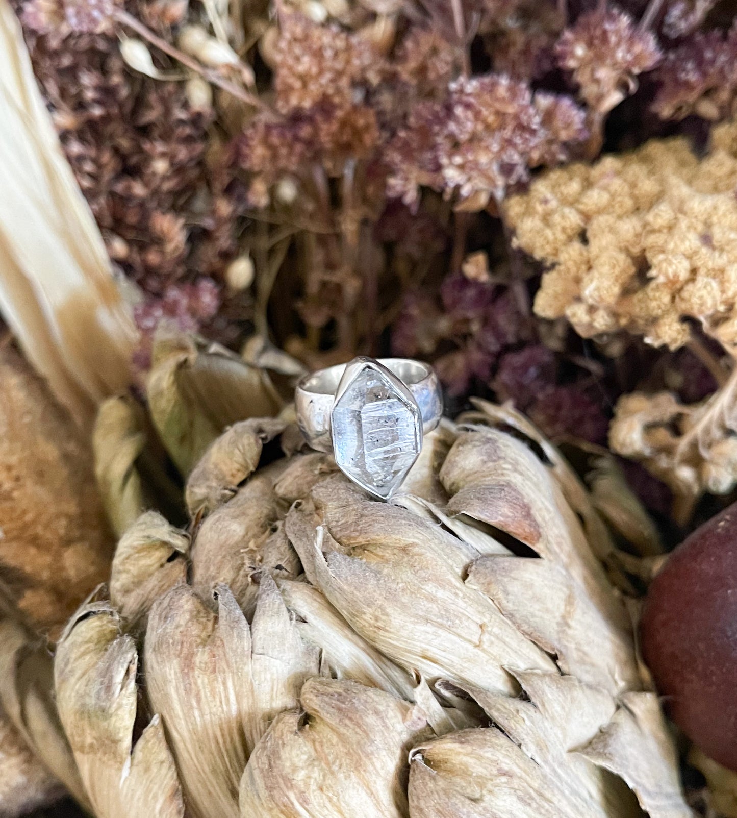 Clear Quartz Sterling Silver Pinky Ring