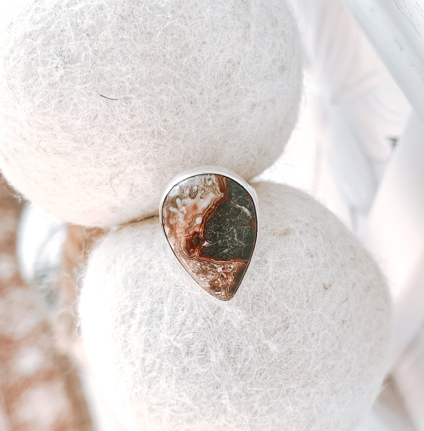 Crazy Lace Agate Sterling Silver Ring