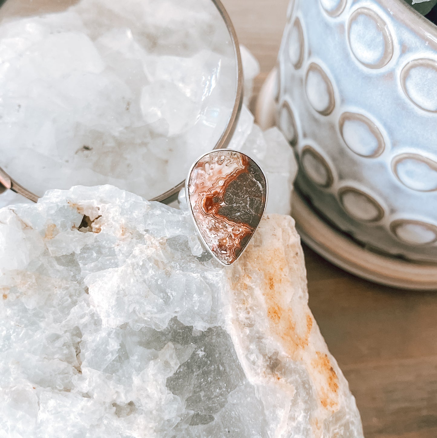 Crazy Lace Agate Sterling Silver Ring