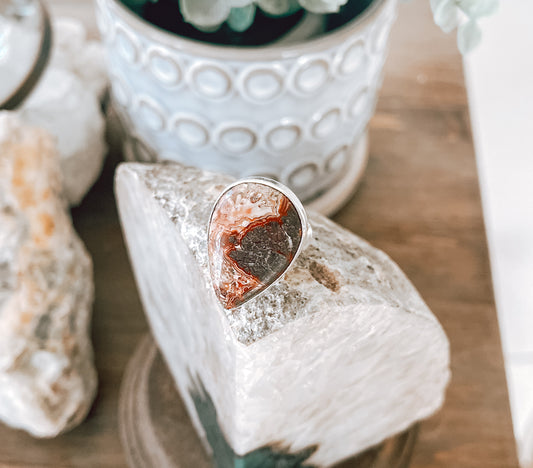 Crazy Lace Agate Sterling Silver Ring