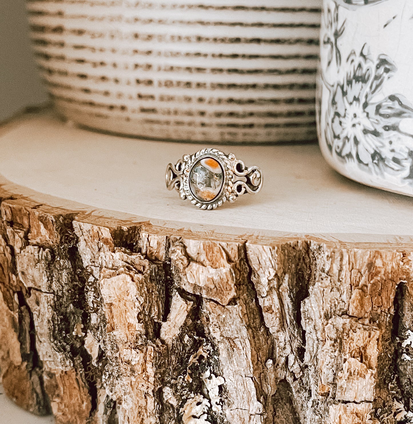 Oyster Turquoise Sterling Silver Ring