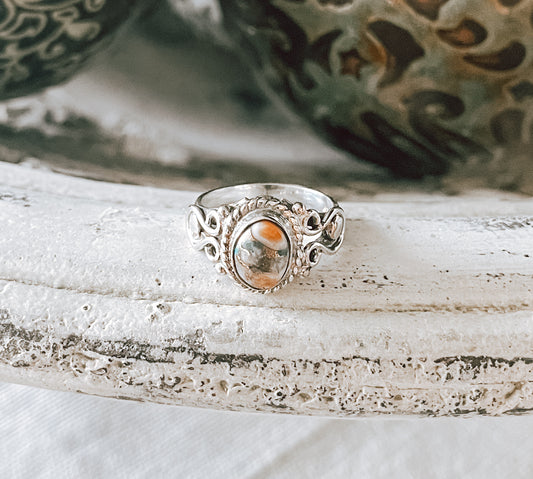 Oyster Turquoise Sterling Silver Ring