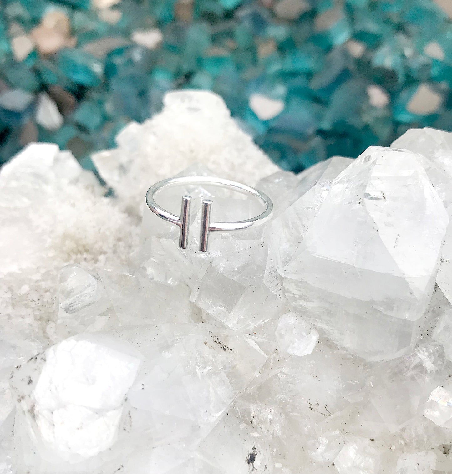 Sterling Silver Double Bar Ring