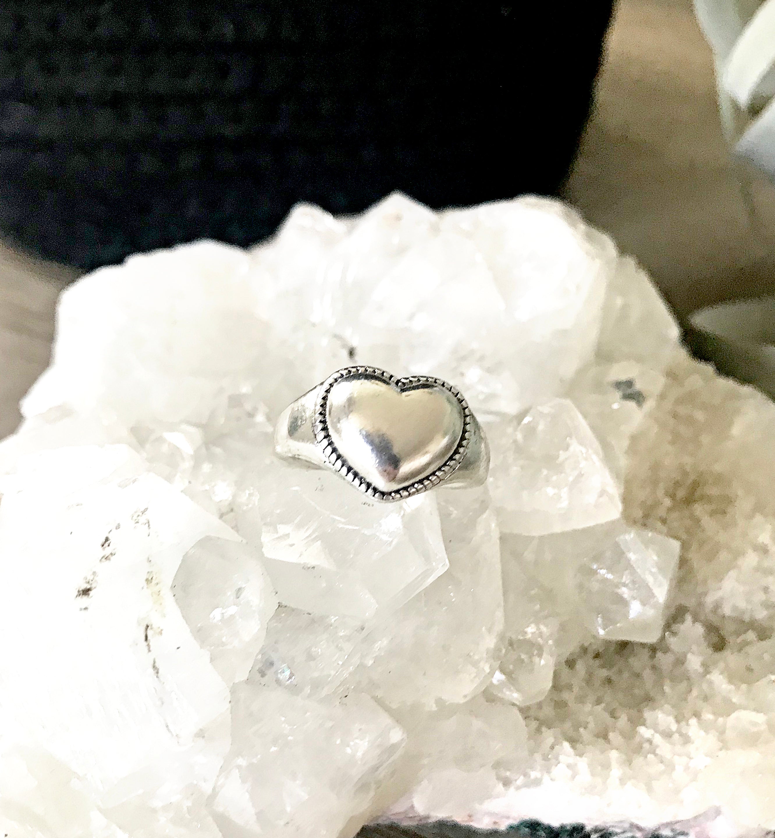 Large Heart Silver Ring