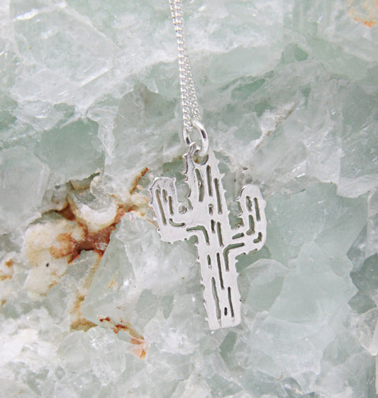 Sterling Silver Cactus Necklace