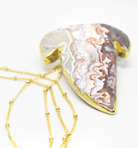 14k Gold Filled Necklace with Agate Pendant